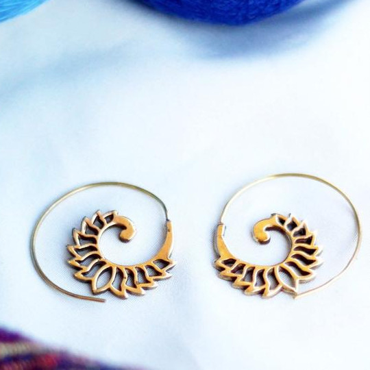 Lotus Spiral Earring